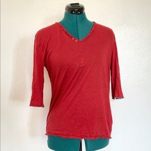 Zadig & Voltaire Red 3/4 sleeve Tee